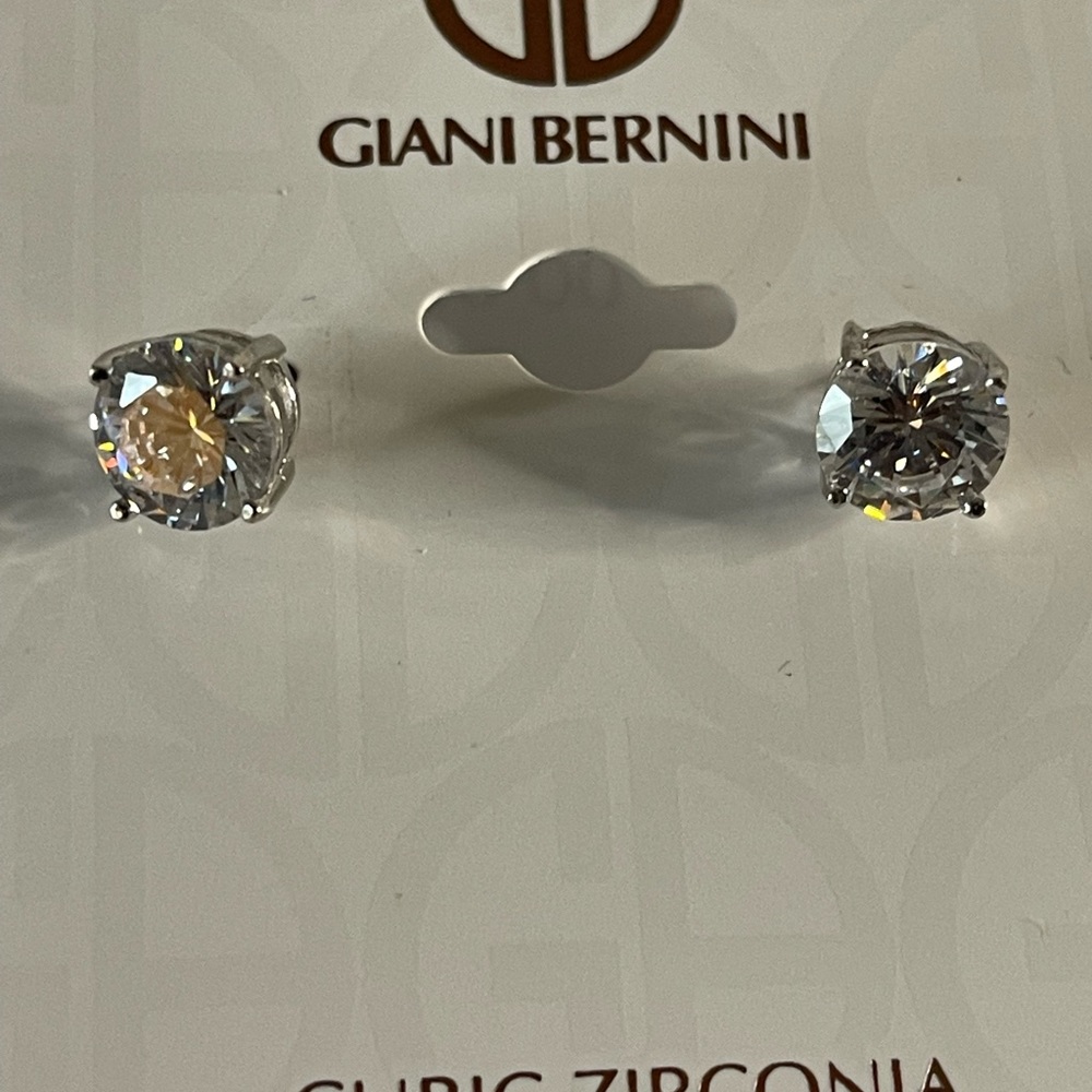 Giani Bernini cubic zirconia sterling silver earrings round stud